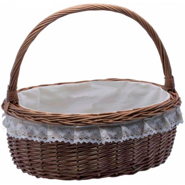 Корзина плетеная с текстилем 46х34х20 см QN68939-1 