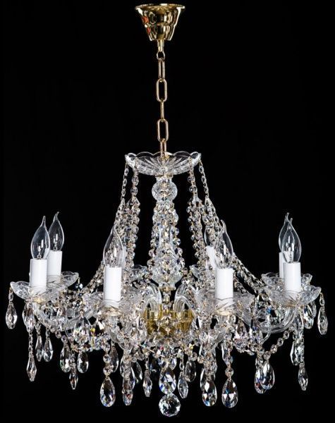 Люстра подвесная Crystal Life 8x40 Вт E14 золото A2320LM-8GO 