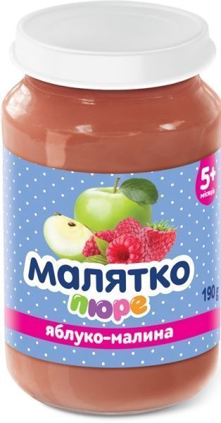 Пюре Малятко Яблуко і малина 190 г 4820123511643 