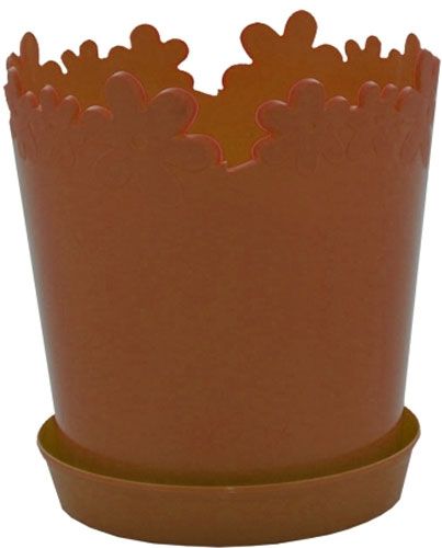 Вазон пластиковий Алеана Лютик круглий 2л бронзовий 