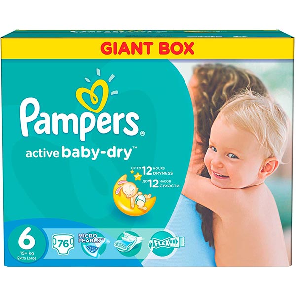 Підгузники Pampers Active Baby Extra Large 15+ кг 76 шт