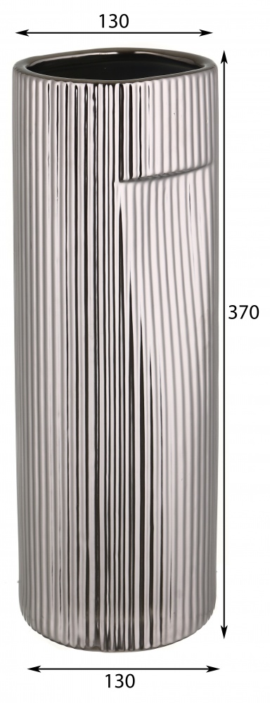 Ваза керамическая Pinsung Ceramics Nooka 36 см серебряная матовая PS33411