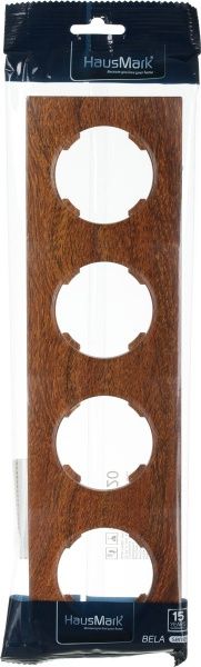 Рамка чотиримісна HausMark Bela горизонтальна горіх SNG-FRP.RD20G4-9/Walnut
