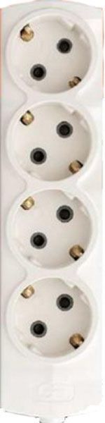 Удлинитель 16 А 230 В без заземления 4 гн. белый 2 м 01261100-002400 