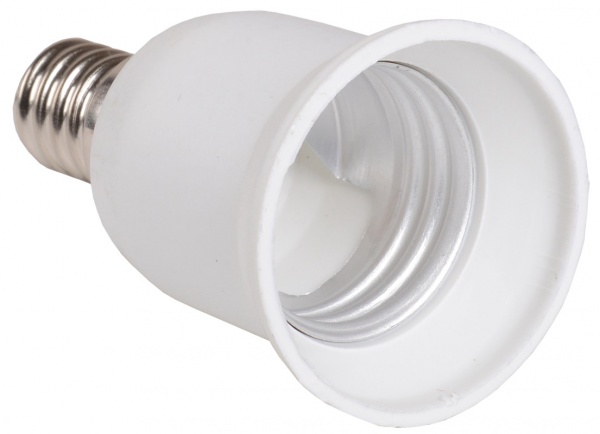 Патрон-переходник IEK винтовой ПР14-27-К02 E14/E27 пластик белый EPR21-01-01-K01