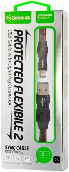 Кабель Gelius Pro Flexible 2 GP-UC07i Apple Lightning (2099900786303) 1 м чорний 