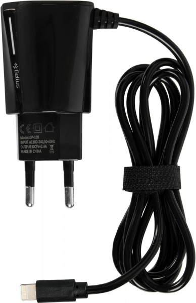 Сетевое зарядное устройство Gelius Pro Edition Auto ID 2USB с кабелем Apple Lightning 2.4A Black 
