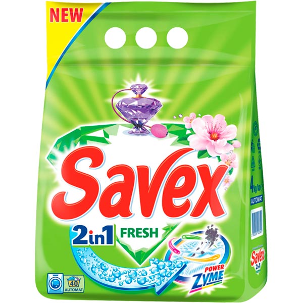 Пральний порошок Savex PowerZyme 2in1 Fresh 4 кг