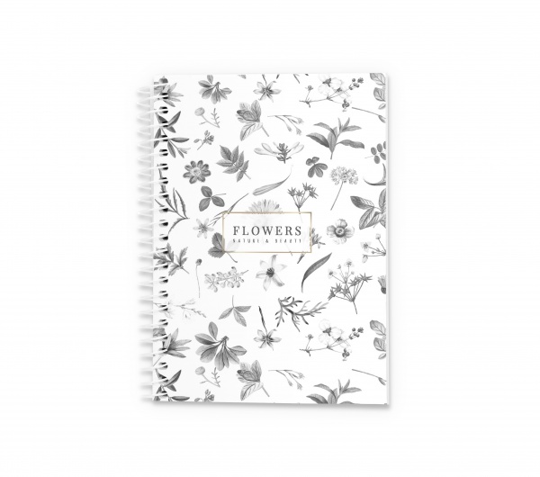 Блокнот Черно-белые цветы А7 48 лист. 1В2321 Аркуш