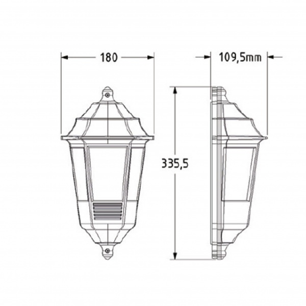 Светильник настенный HOROZ ELECTRIC Begonya E27 40 Вт IP44 черный 400-010-120