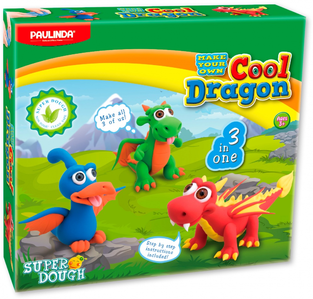 Набір для творчості Paulinda маса для ліплення Super Dough Динозаврики 081554