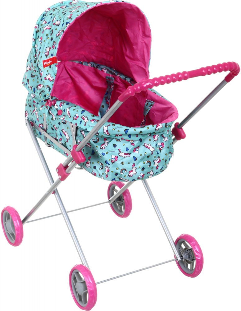 Коляска для ляльок PIXIE 63.5х36х73 см блакитно-рожевий 9308