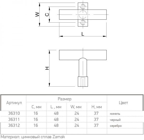 Меблева ручка 36312 16 мм сталь Ferro Fiori L 0580.16