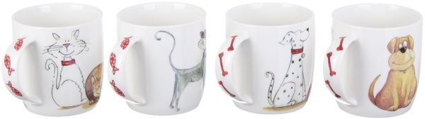 Набір чашок Pets 360 мл 4 шт колір у асортименті Fiora