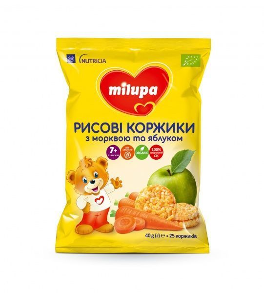 Коржики рисові з морквою та яблуком 40 г