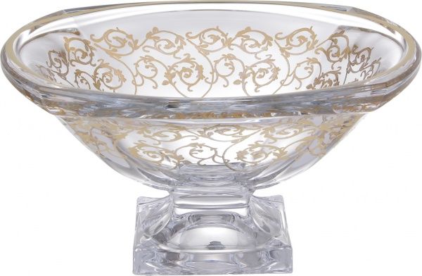 Блюдо декоративное прозрачная с золотом 31,4х16,4 см Combi