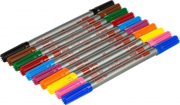 Набор фломастеров Fibre-tip двусторонний 10 шт. 151110 Faber-Castell