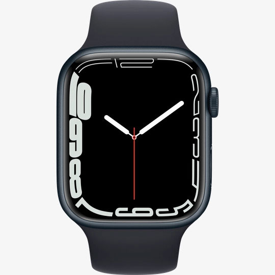 Смарт-часы Apple Watch Series 7 GPS 45mm midnight AluminiumCasewithMidnightSportBand (MKN53UL/A)