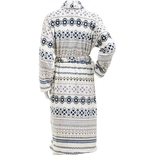 Халат женский La Nuit Орнамент M бежевый с синим