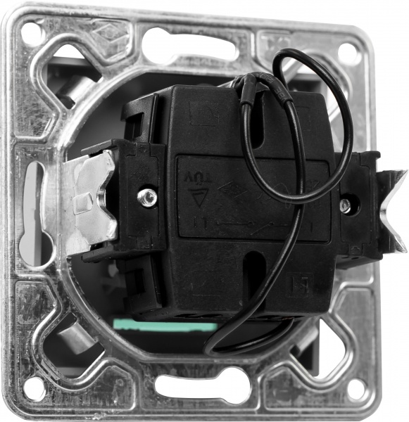 Выключатель одноклавишный LXL Tesla TLXL3501A с подсветкой бронзовый 3501A champagne