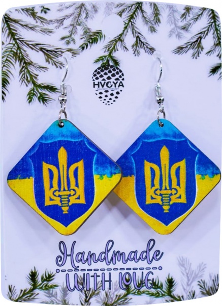 Сережки Тризуб. Ромб 3,9x3,9 см S-2224