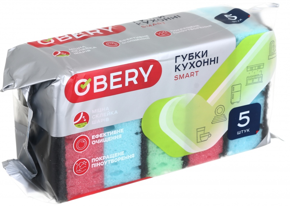 Губка для кухни OBERY SMART 5 шт.