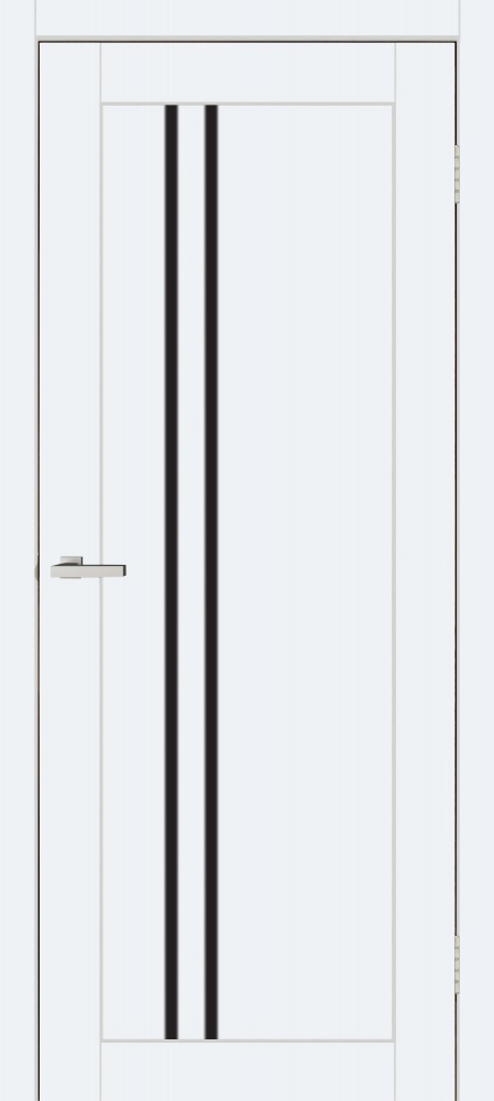 Дверне полотно ОМіС Lego 05 BG (з фрезеруванням п/з 96/85) ПО чорне скло 600 мм білий гладкий
