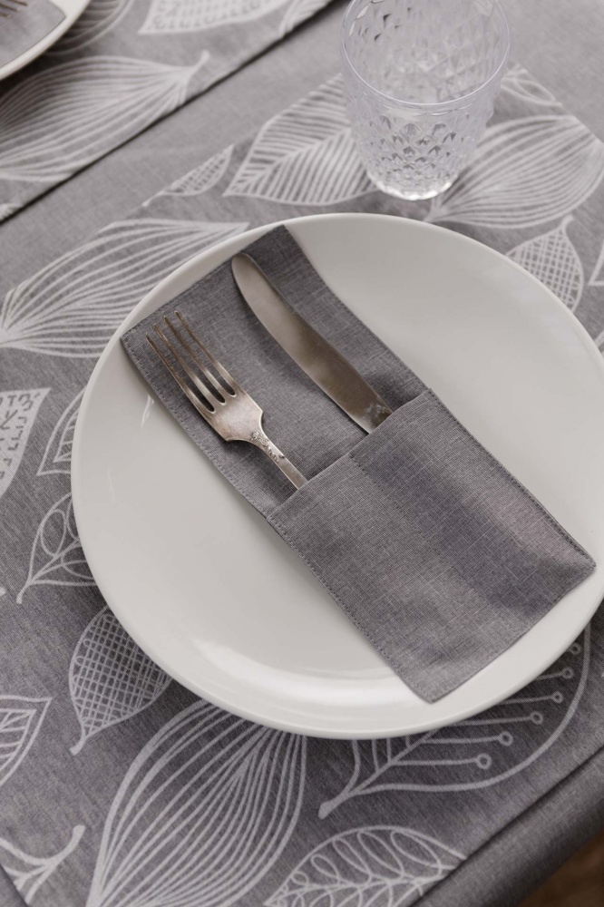 Чохол для приборів Прованс Листя cірий однотон 10x24 см сірий