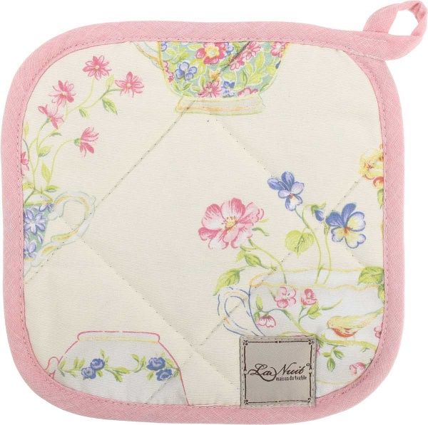 Прихватка Чашечки 20x20 см рожевий з малюнком La Nuit 