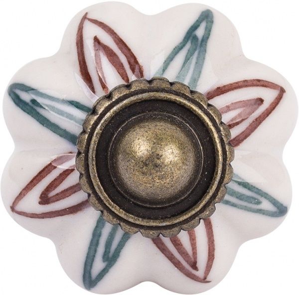 Меблева ручка 31463 антична бронза/з малюнком Ferro Fiori CR 9140.34