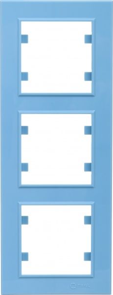 Рамка трехместная Makel Karea вертикальная синий