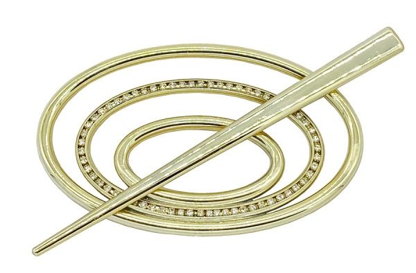 Заколка Овал 2 Элит 60х100 мм золото глянец В0022-1 MISLT