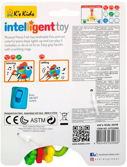Погремушка K`s Kids Пианино Рыбка со световыми эффектами KIT23006