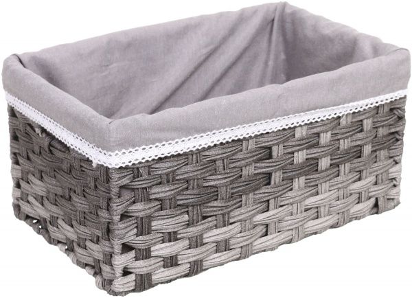 Корзина плетеная с текстилем Tony Bridge Basket 35x23x17 см JC16-3AB-4 