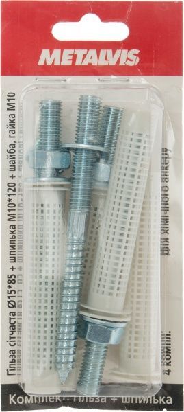 Комплект шпилька М10х120 + гільза 15х85 4 шт.