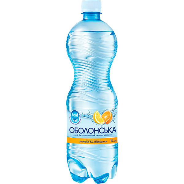 Вода минеральная Оболонь со вкусом лимона и апельсина сильногазированная 1 л (4820000199759) 