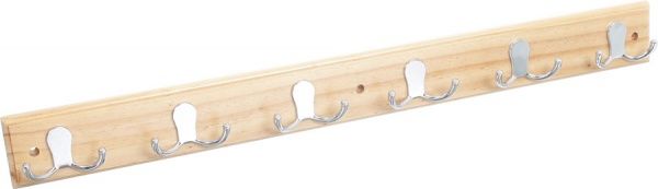 Крючки на планке VI тип 2 хром/сосна