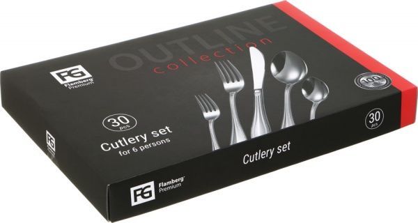 Набір столових приборів на 6 персон 30 предметів Outline 3264 Flamberg Premium