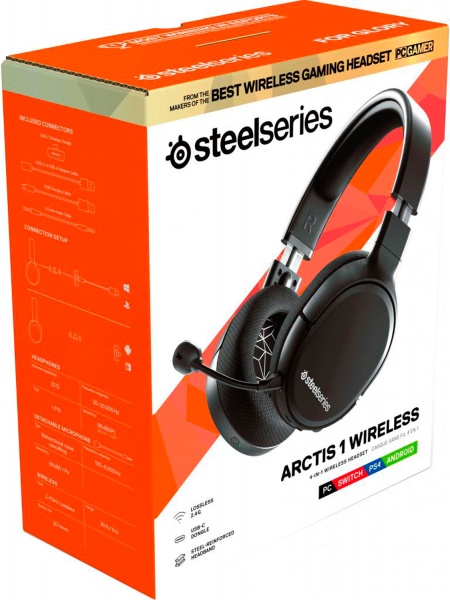 Гарнітура ігрова SteelSeries ARCTIS 1 WIRELESS black (SS61512) 