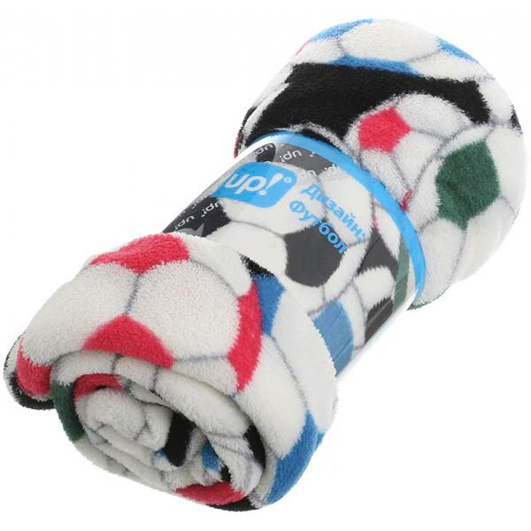 Плед Футбол 125x150 см черный с рисунком UP! (Underprice) 