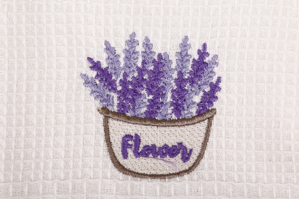 Набір рушників вафельних з вишивкою лаванда 2 шт. 40x60 см La Nuit різнокольоровий 