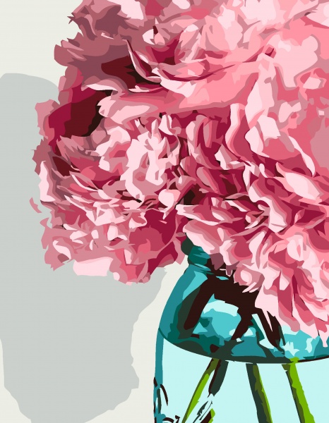 Картина по номерам Ароматные пионы 35x45 см Rosa Start 