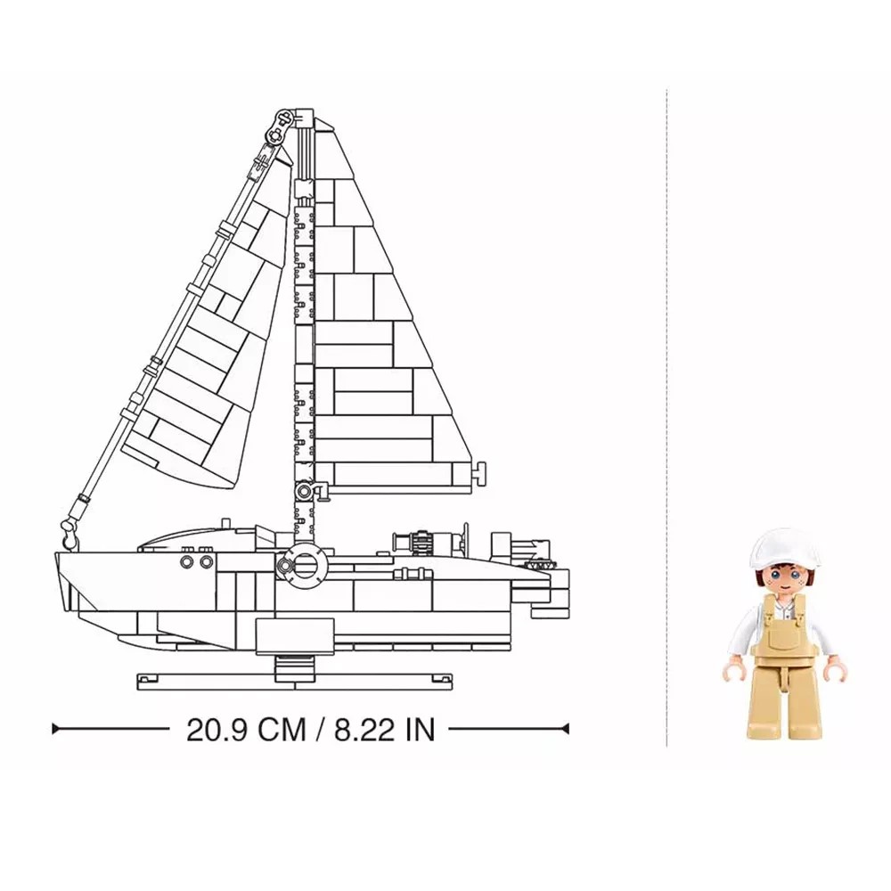 3D-конструктор Sluban Model Bricks Яхта 260 дет. M38-B1190