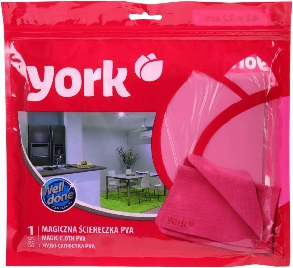 Салфетка универсальная York чудоабсорбирующая 43х32 см см красный