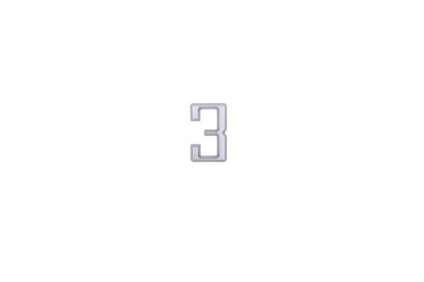 Цифра пластик срібний 60 мм Larvij LN6-PL60-MS #3