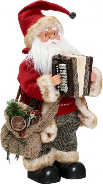 Декоративна фігура Дід Мороз з акордеоном 33 см