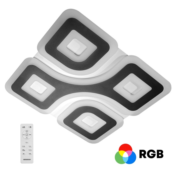 Світильник світлодіодний Светкомплект ACRYLIC 08S RGB RC 110 Вт білий із чорним 2800-4500-6000 К 