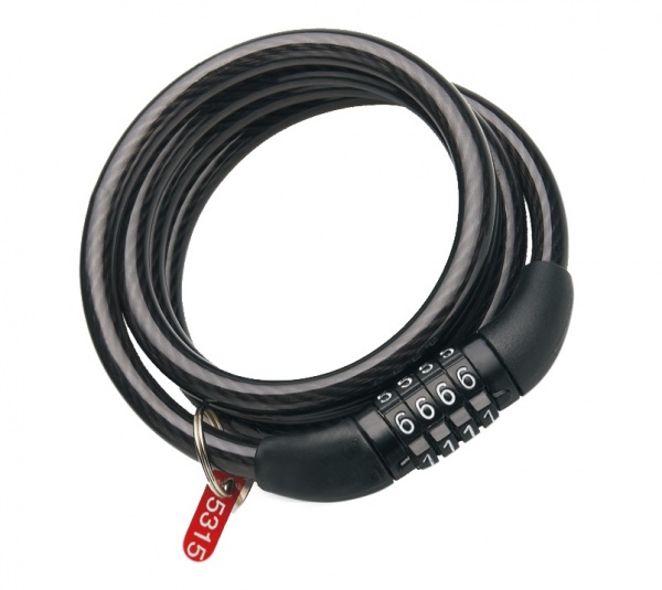 Замок велосипедний Vulkan тросовий з кодовим замком 4 цифри (незмінні) ВК001 (8x1000)