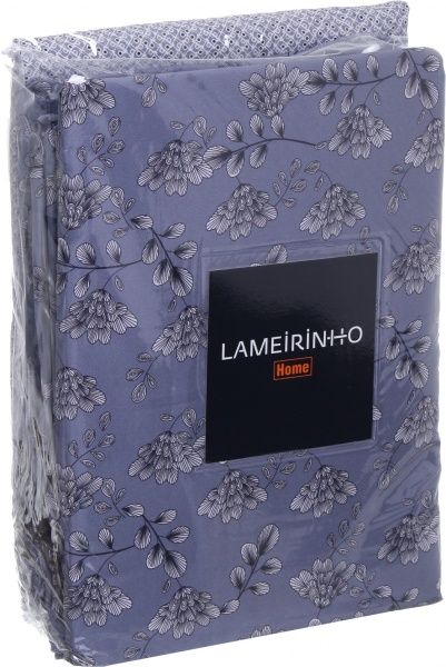 Комплект постільної білизни Smoky семейный темно-сірий з білим Lameirinho 