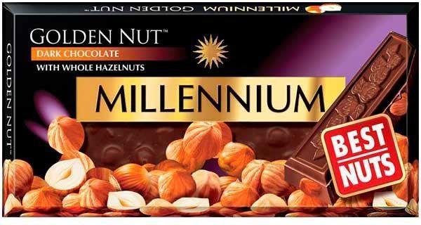 Шоколад Millennium чорний з горіхом 100 г
